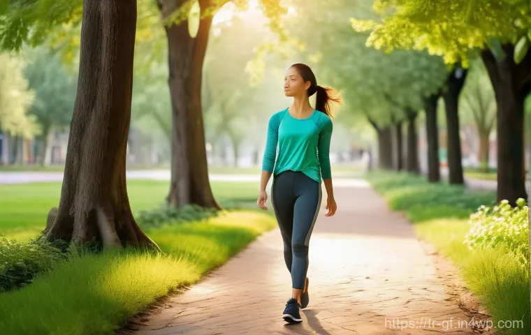 아웃도어 테라피와 지역 사회의 역할 - Prompt 1: Serene Morning Walk in an Urban Oasis**