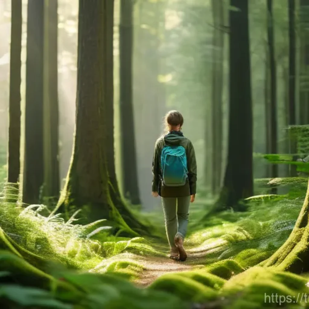 아웃도어 테라피의 접근 방법 다양성 - **Prompt 1: Forest Bathing Serenity**
    "A young person, approximately 18-20 years old, with a pea...