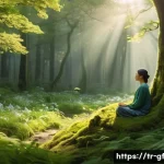 아웃도어 테라피를 위한 체크리스트 - **Prompt:** A serene and contemplative scene featuring a person (wearing comfortable, modest casual ...